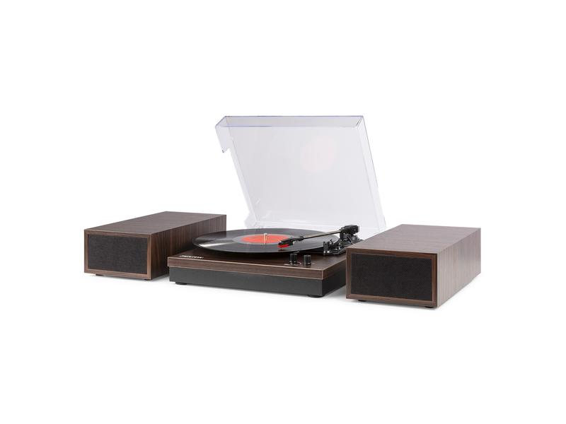 Fenton Plattenspieler RP165D Dunkelbraun HiFi-Plattenspieler mit Riemenantrieb