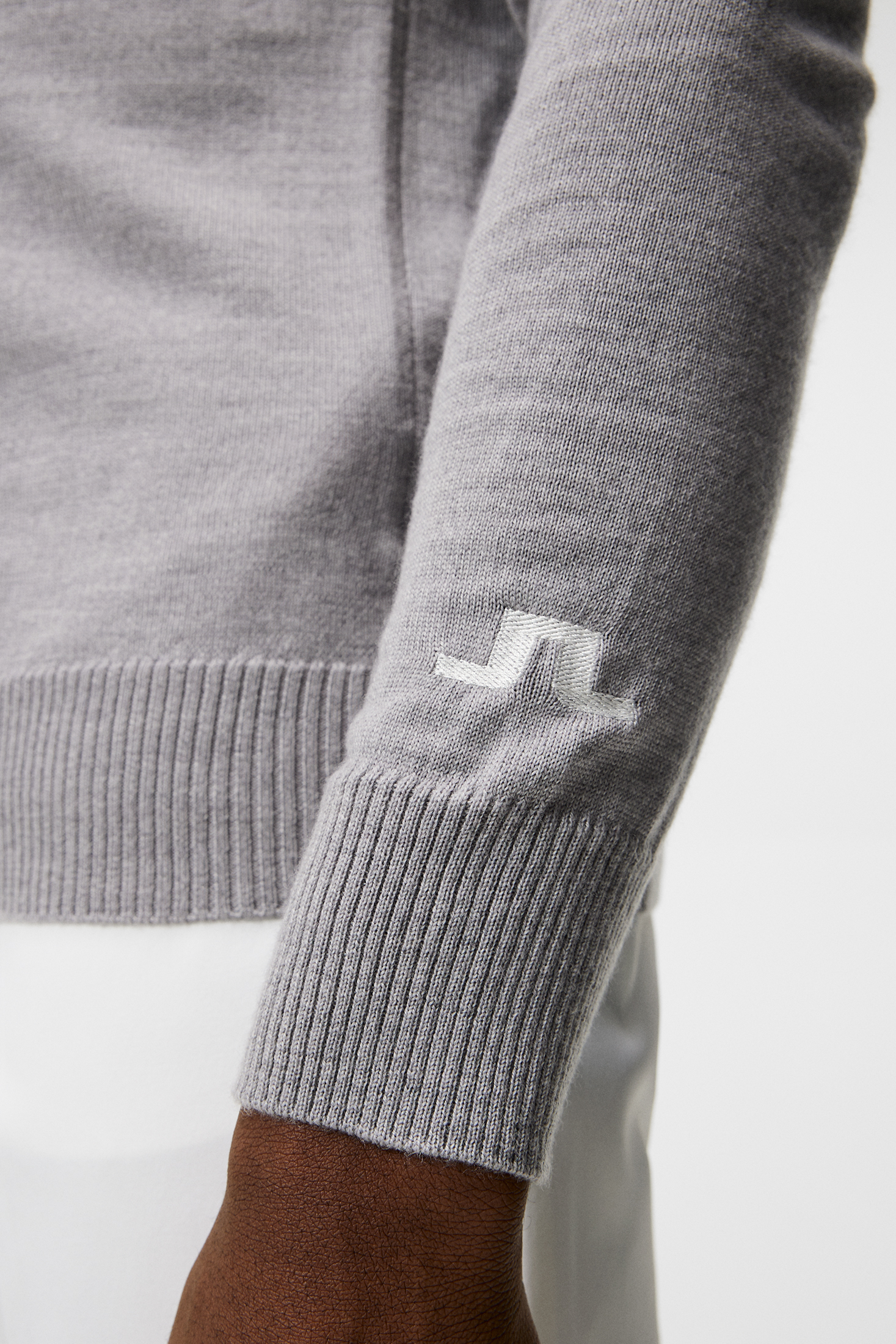 Kian Knitted Sweater Herre Grey Melange