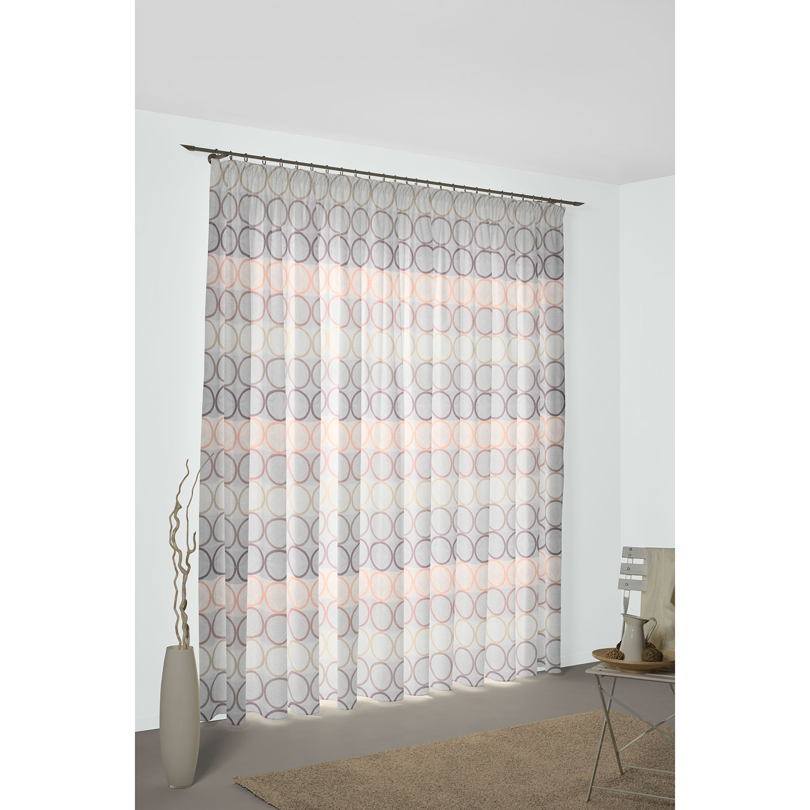 Einzelschal mit Kräuselband ZIRBELLO - rosé-lila - 145x132 cm