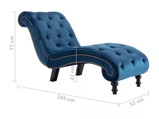 Prolenta Premium - Chaise longue Bleu Velours