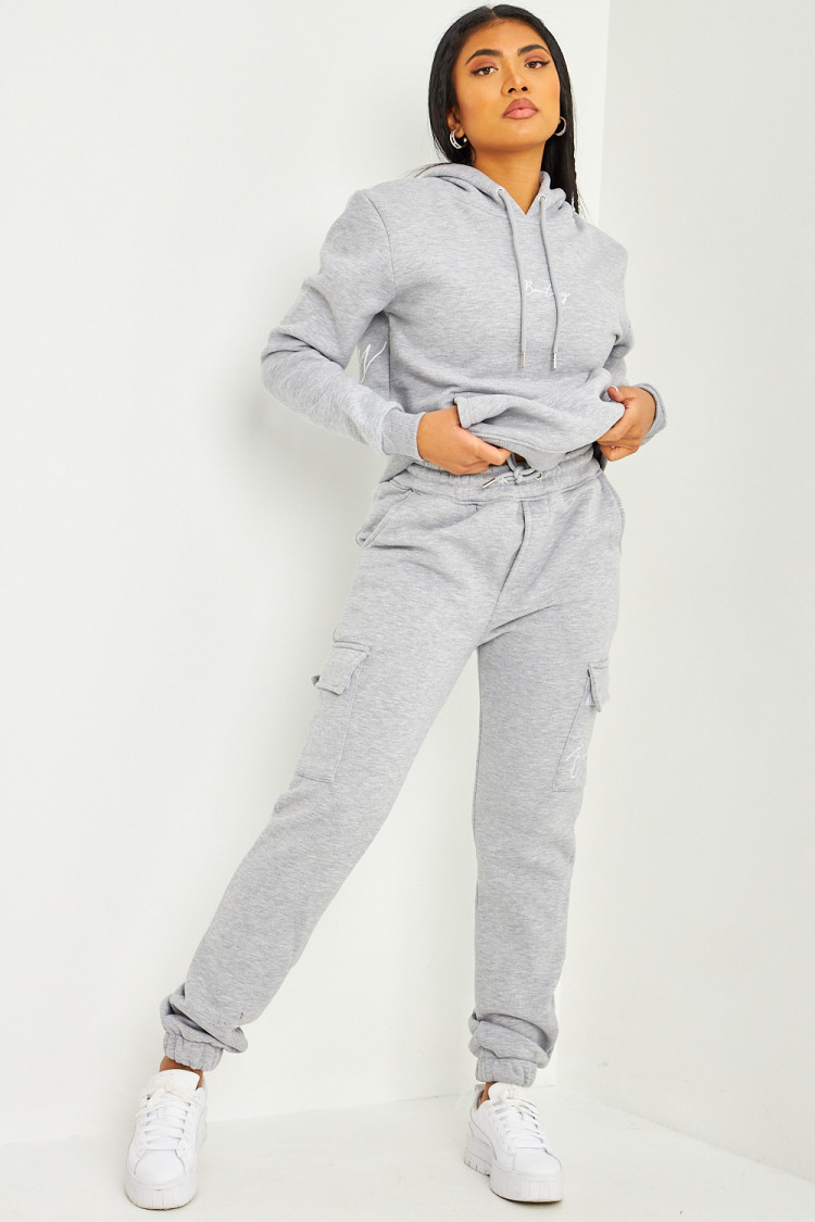 Sweat à capuche gris inscription Brentiny