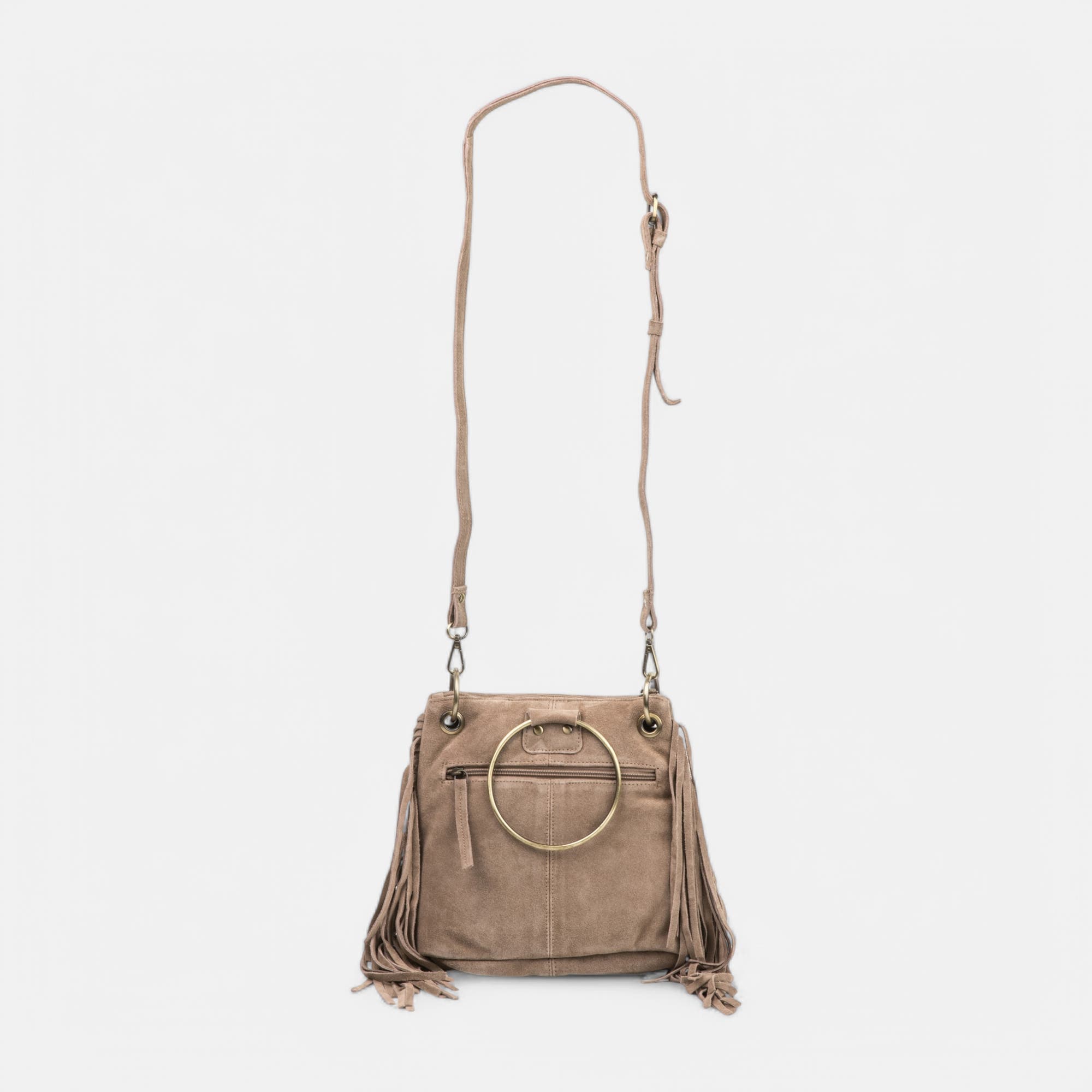 Sac bandoulière en cuir beige