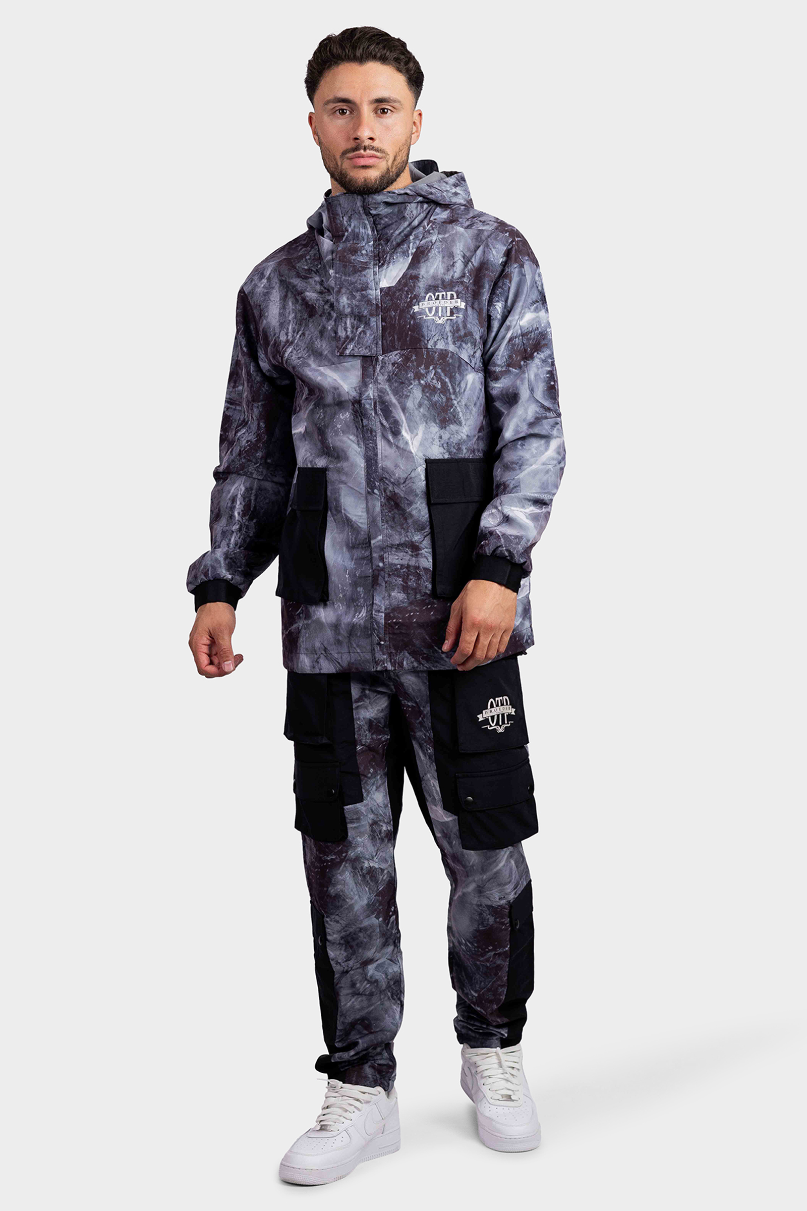 Off The Pitch x Broederliefde Marble Cargo Jacket Black