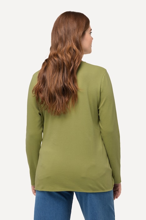 Jerseyjacke, Wickeloptik, Tunika-Ausschnitt, Biobaumwolle