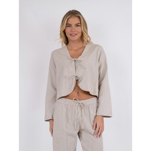 Neo Noir Dona Mini Stripe Bluse, Sand, 42