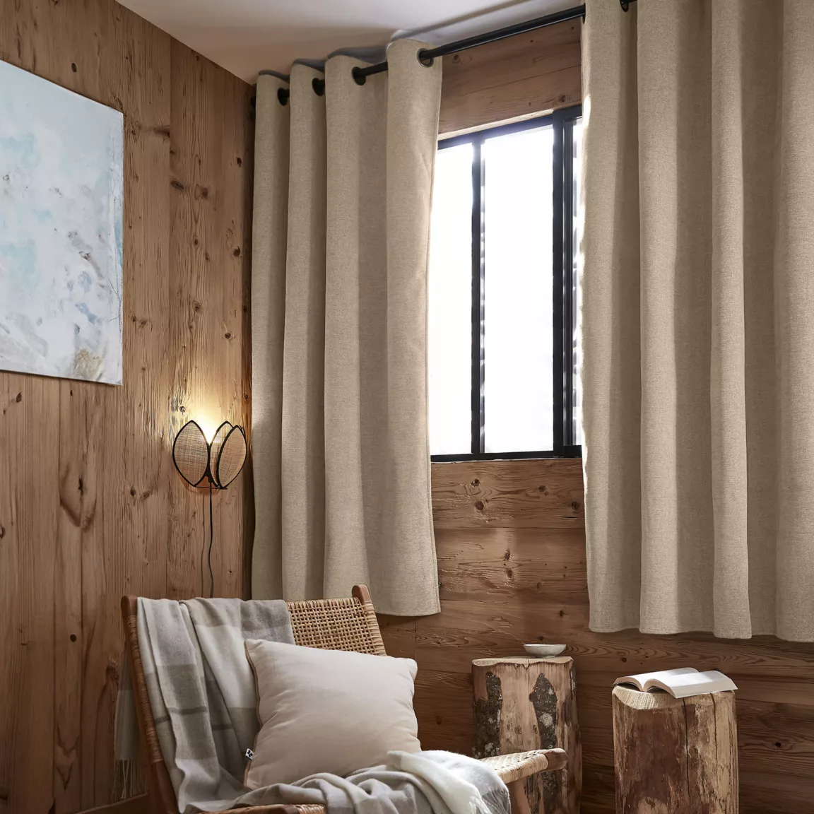 Rideau occultant isolant Total Blackout (140 x 180 cm) Magnus Ecru