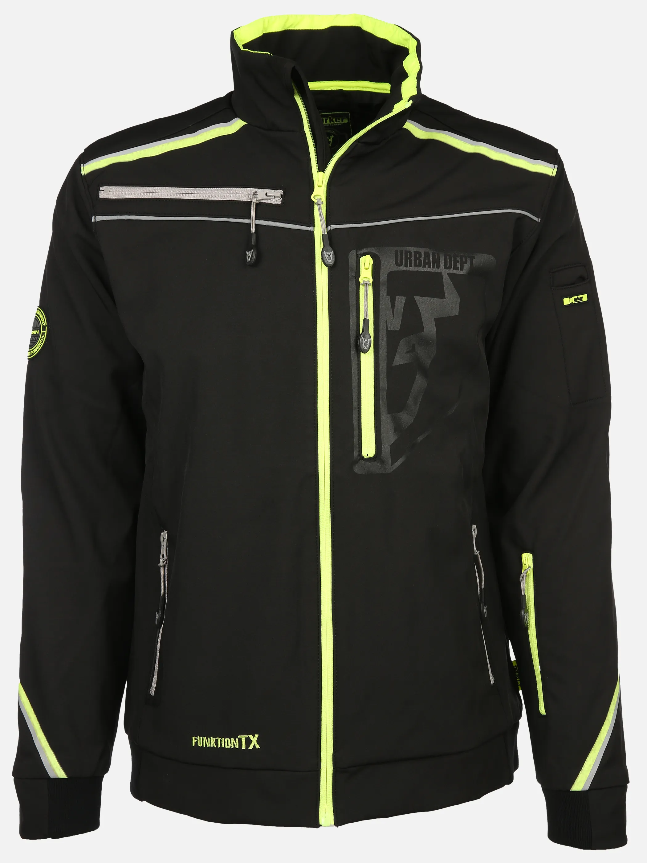 Herren Softshelljacke mit Neondetails