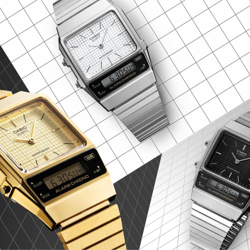 Montre Vintage AQ-800E-1AEF Argent Noir