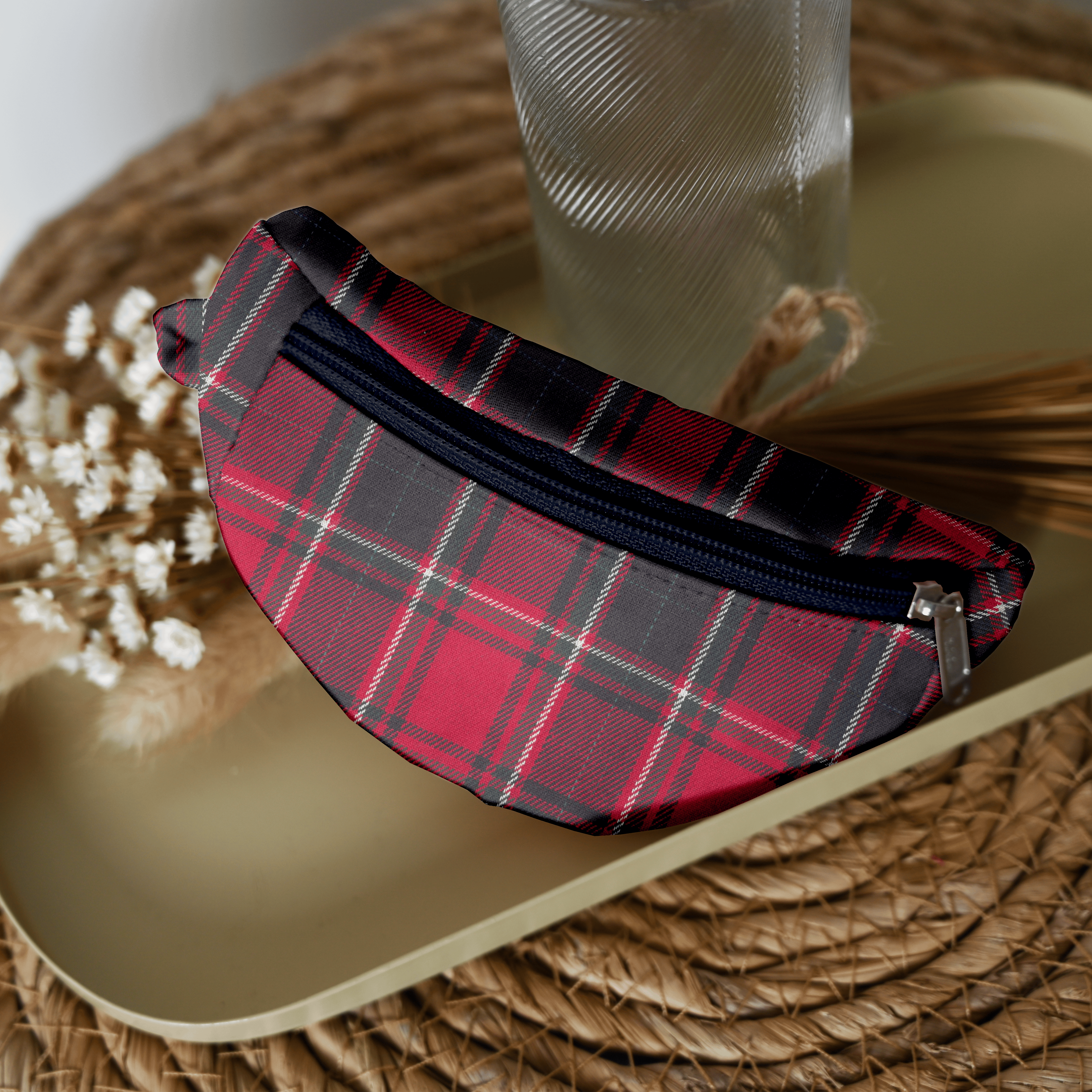Porte-Monnaie Banane Tartan Rouge