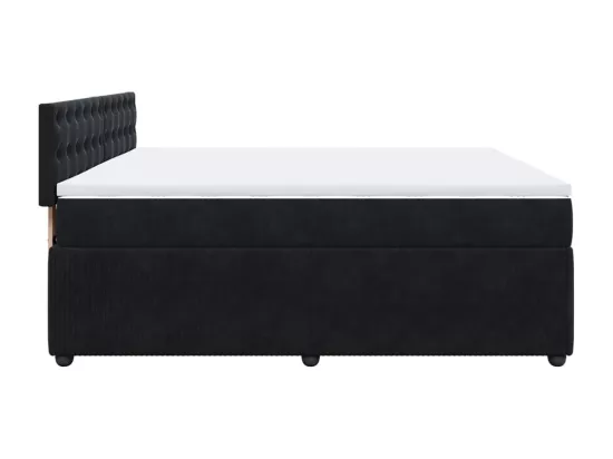 Sommier à lattes de lit avec matelas Noir 180x200 cm Velours