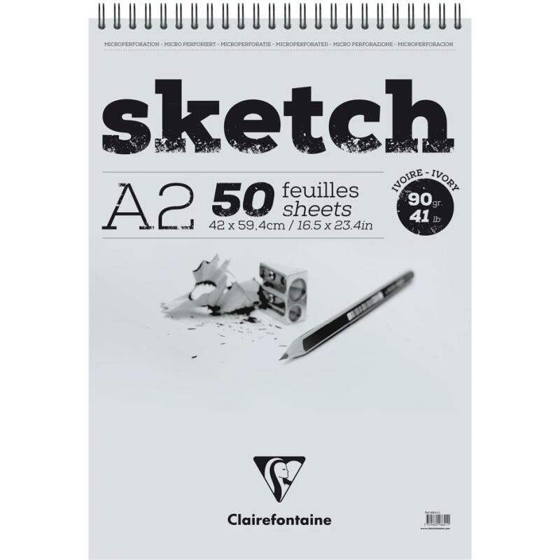 Sketch bloc spiralé 50F A2 90g - Ivoire