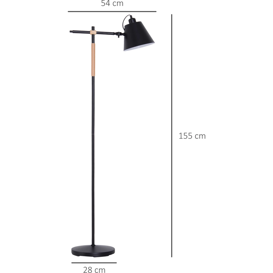 HOMCOM Stehlampe im industriellen Stil schwarz