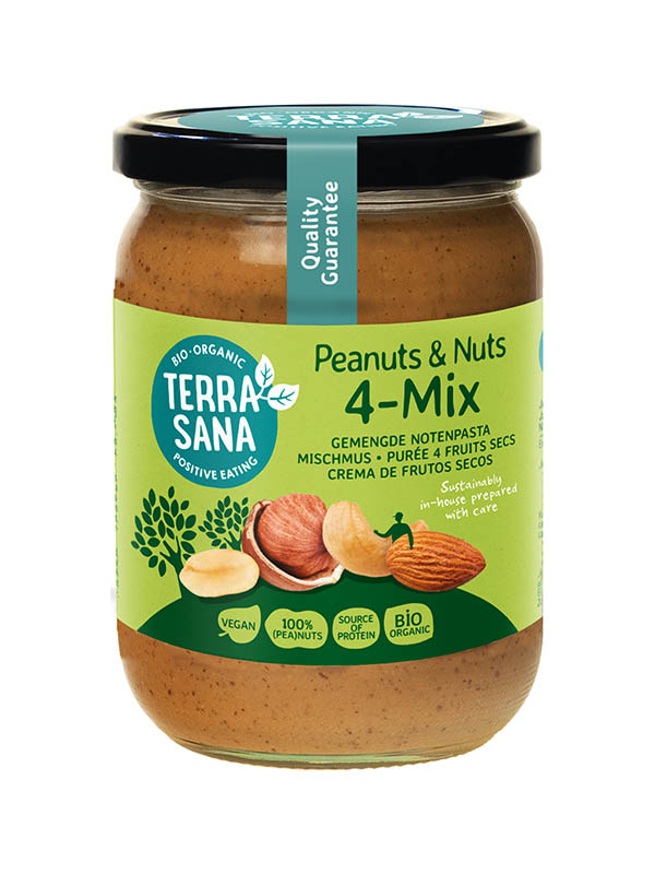 TerraSana Gemengde notenpasta zonder zout bio (500 gr)