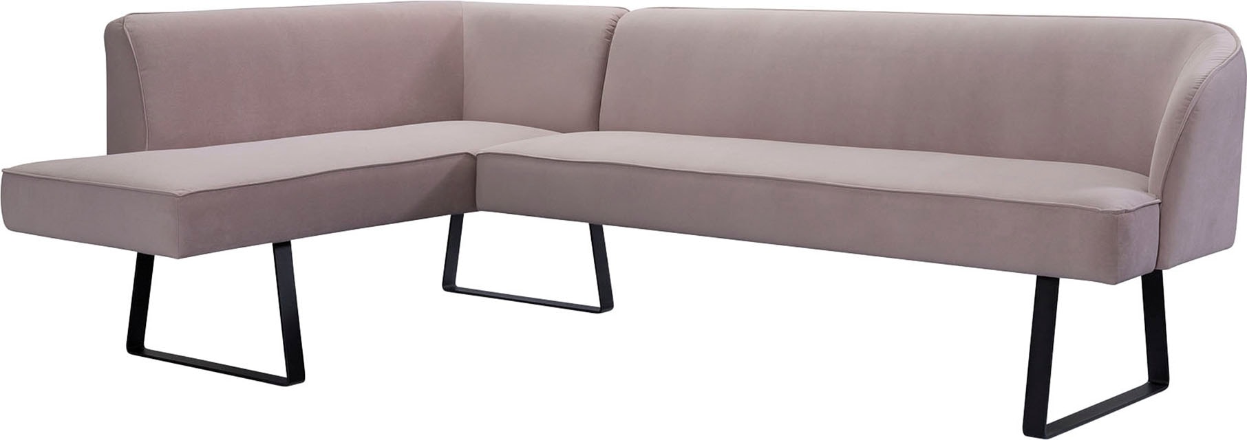 exxpo - sofa fashion Eckbank »Americano« mit Keder und Metallfüssen, Bezug in verschiedenen Qualitäten
