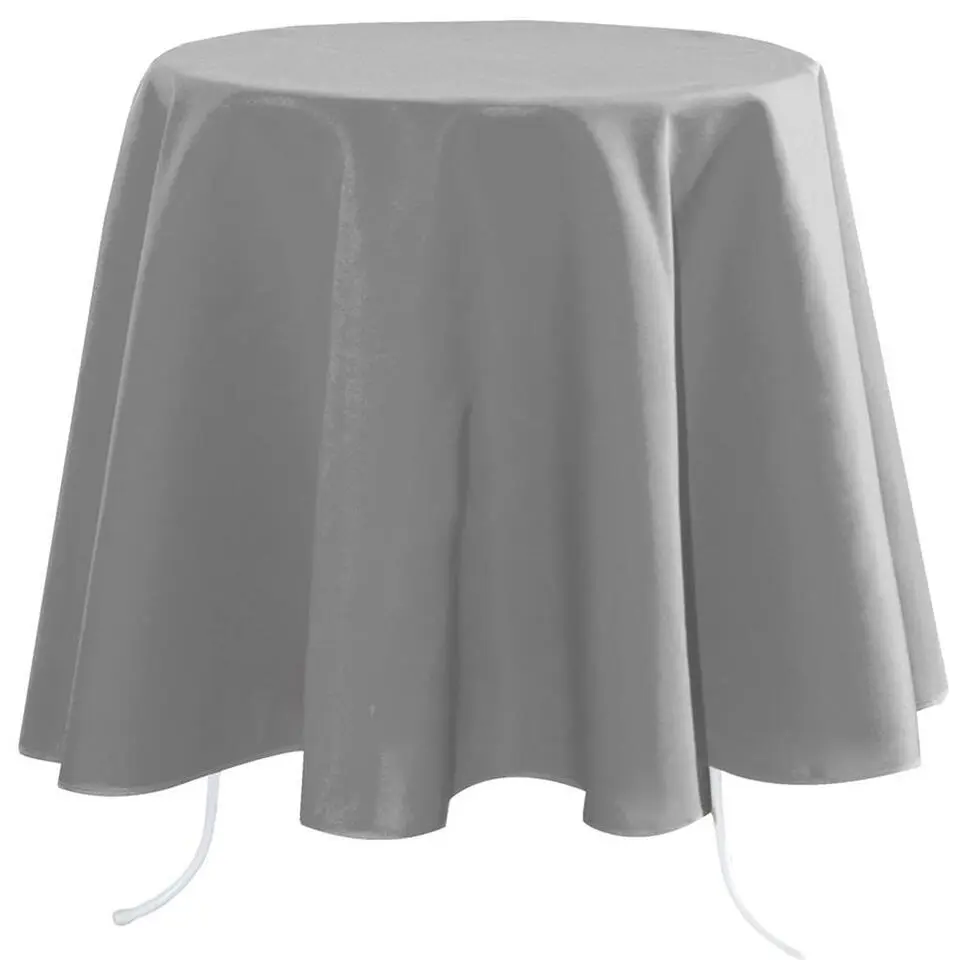 Stof Textiles Tafelkleed - Dia 180 cm - grijs - Tafellaken