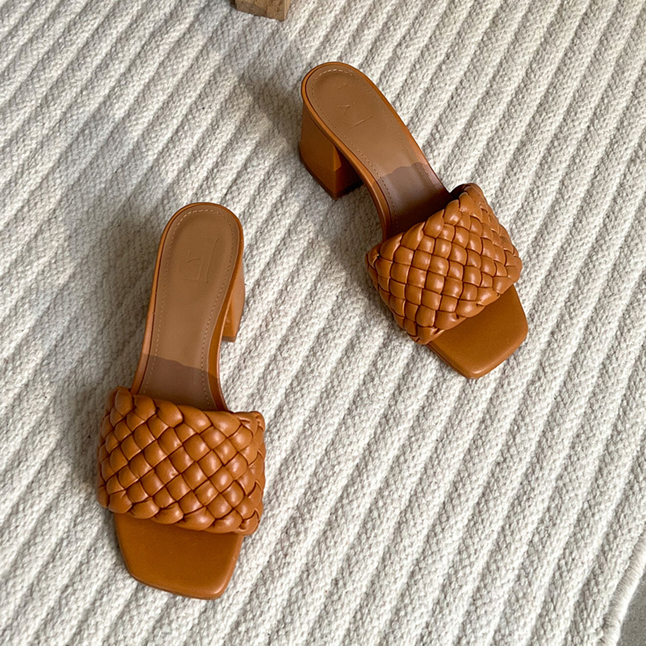 Flattered Mules en Cuir Odessa cognac - Talon 5.5 cm