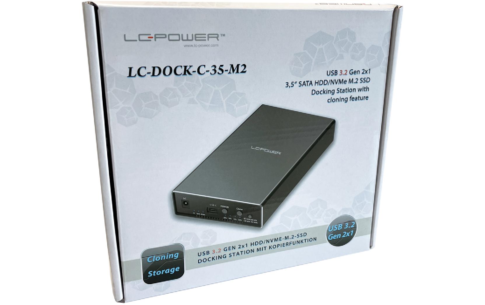 Dockingsstation LC-DOCK-C-35-M2Externes Gehäuse mit Klonfunktion für jeweils eine 3.5