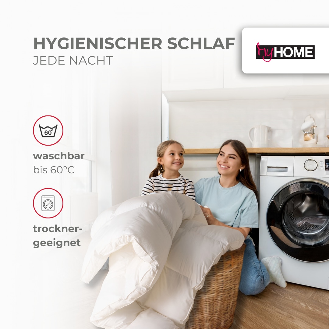 my home Microfaserbettdecke »Baca, Bettdecke 135x200 cm, 155x220 cm und weitere Grössen« leicht Füllung aushochwertiger6D-Hohlfaser Bezug Polyester 1 Stk. tlg. Bettdecken, Sommer, Winter, 4-Jahreszeiten, Decke