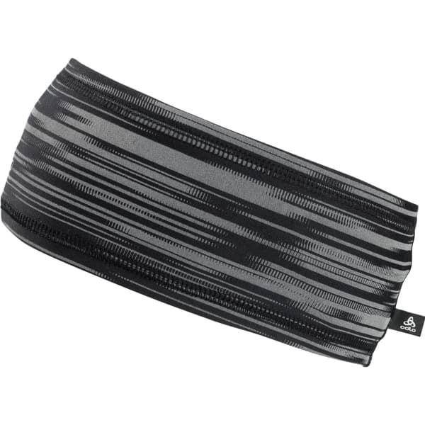Bandeau ski de fond ODLO HEADBAND POLYKNIT LIGHT ECO PRINT BLACK REFLECTIVE