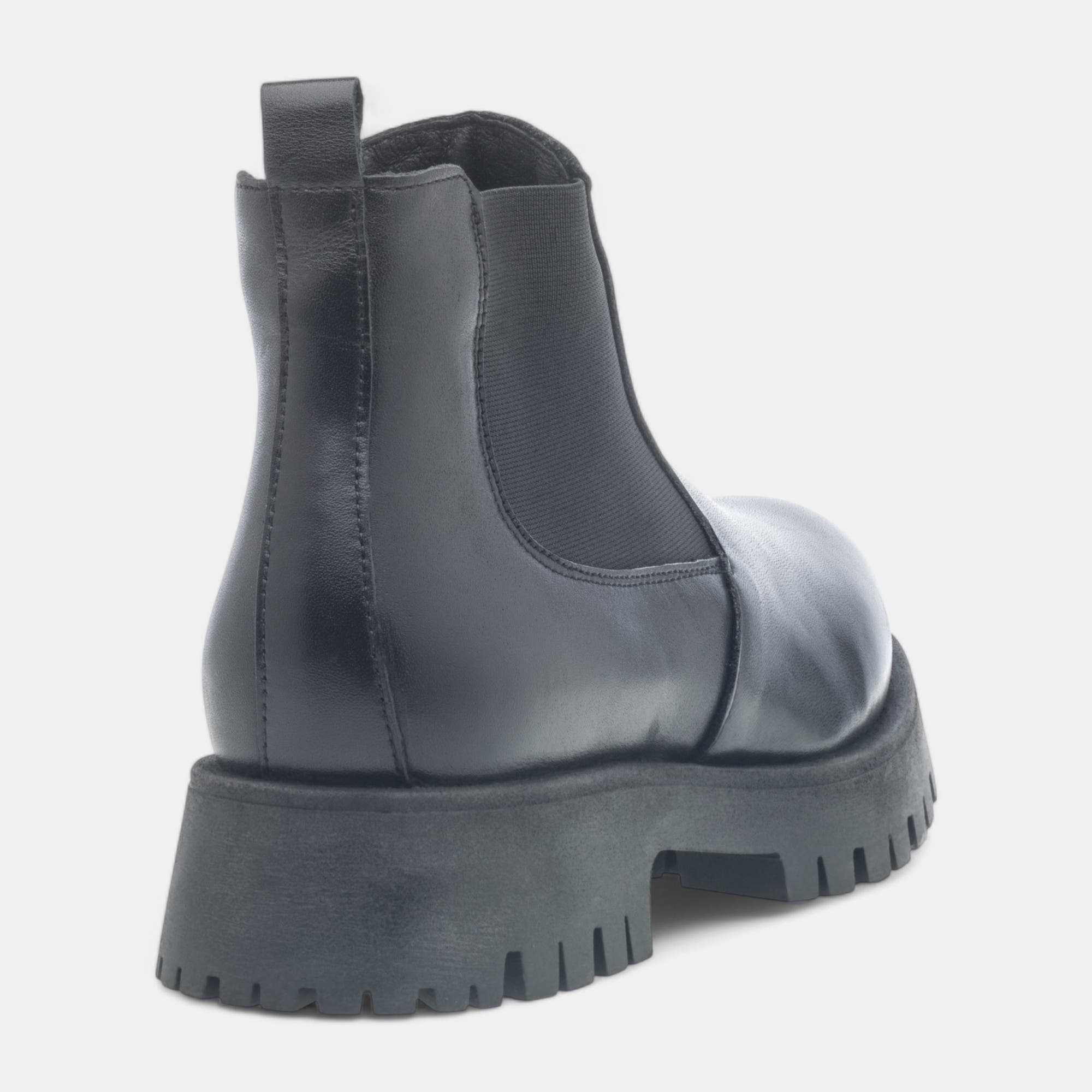 Boots chelsea Femme en cuir noir