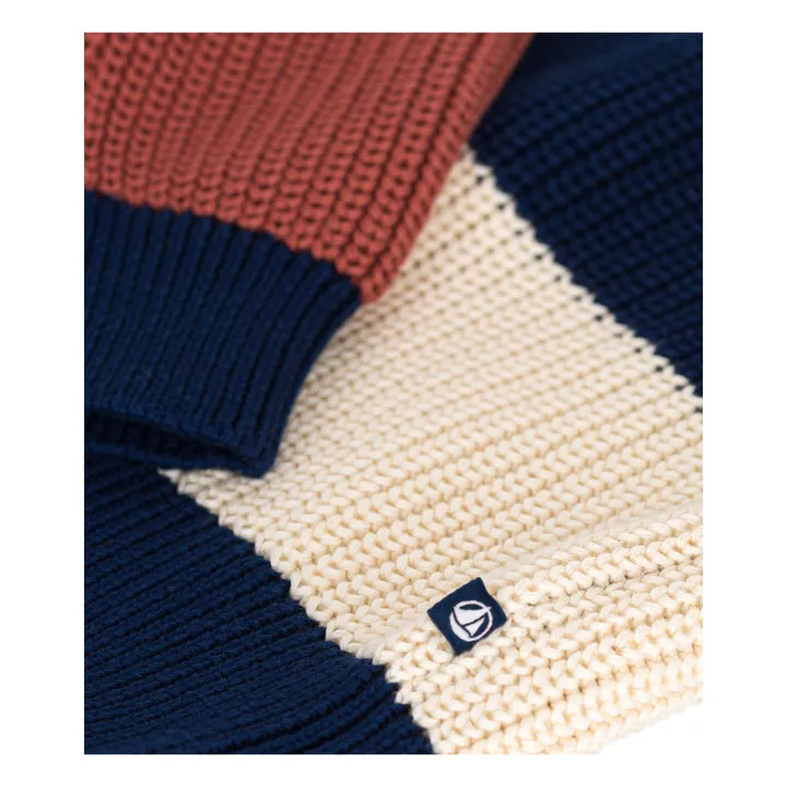 Petit Bateau Pull Marino Rayé | Ecru