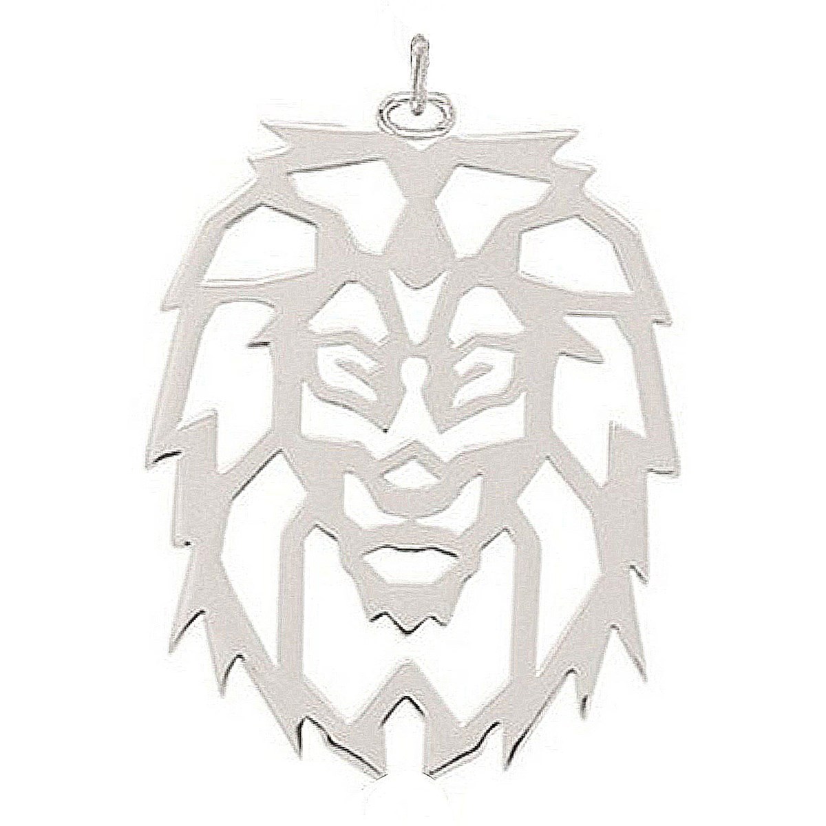Pendentif totem origami tête de lion en argent 925°/00 + chaine