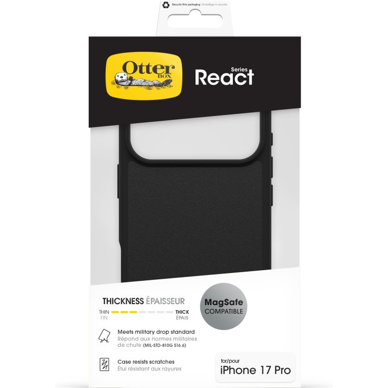 OtterBox React MagSafe Series pour Apple iPhone 17 Pro, noir