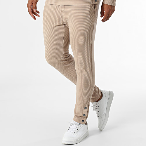Ensemble Tee Shirt Manches Longues Et Pantalon Jogging Beige