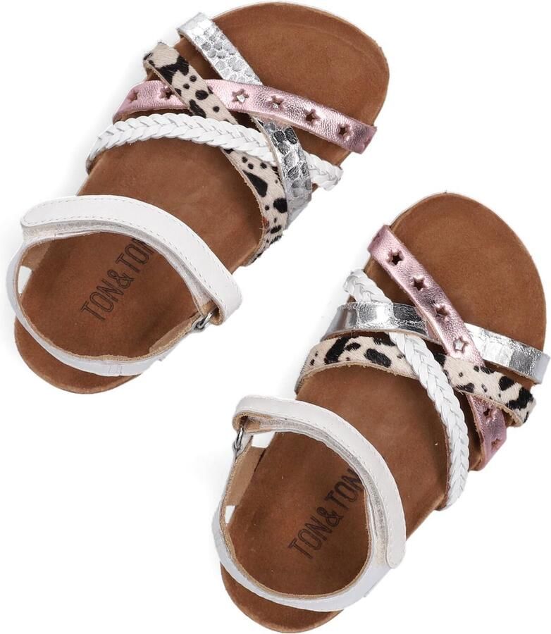 Ton & Ton Meisjes Platte sandalen Pl_omo08 Wit Leer