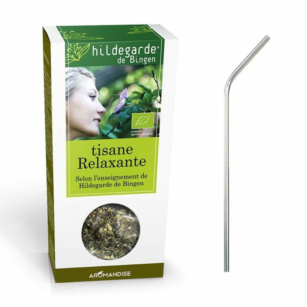 Tisane bio relaxante + 4 pailles en inox