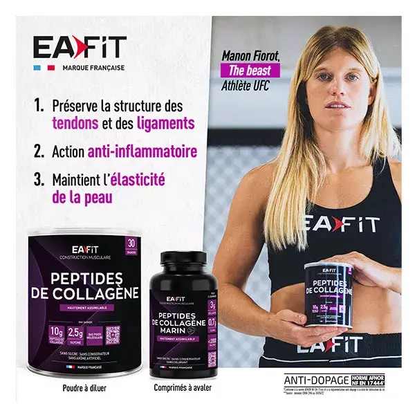 Peptídeos de colágeno marinho Eafit para o bem-estar muscular e articular, 120 comprimidos