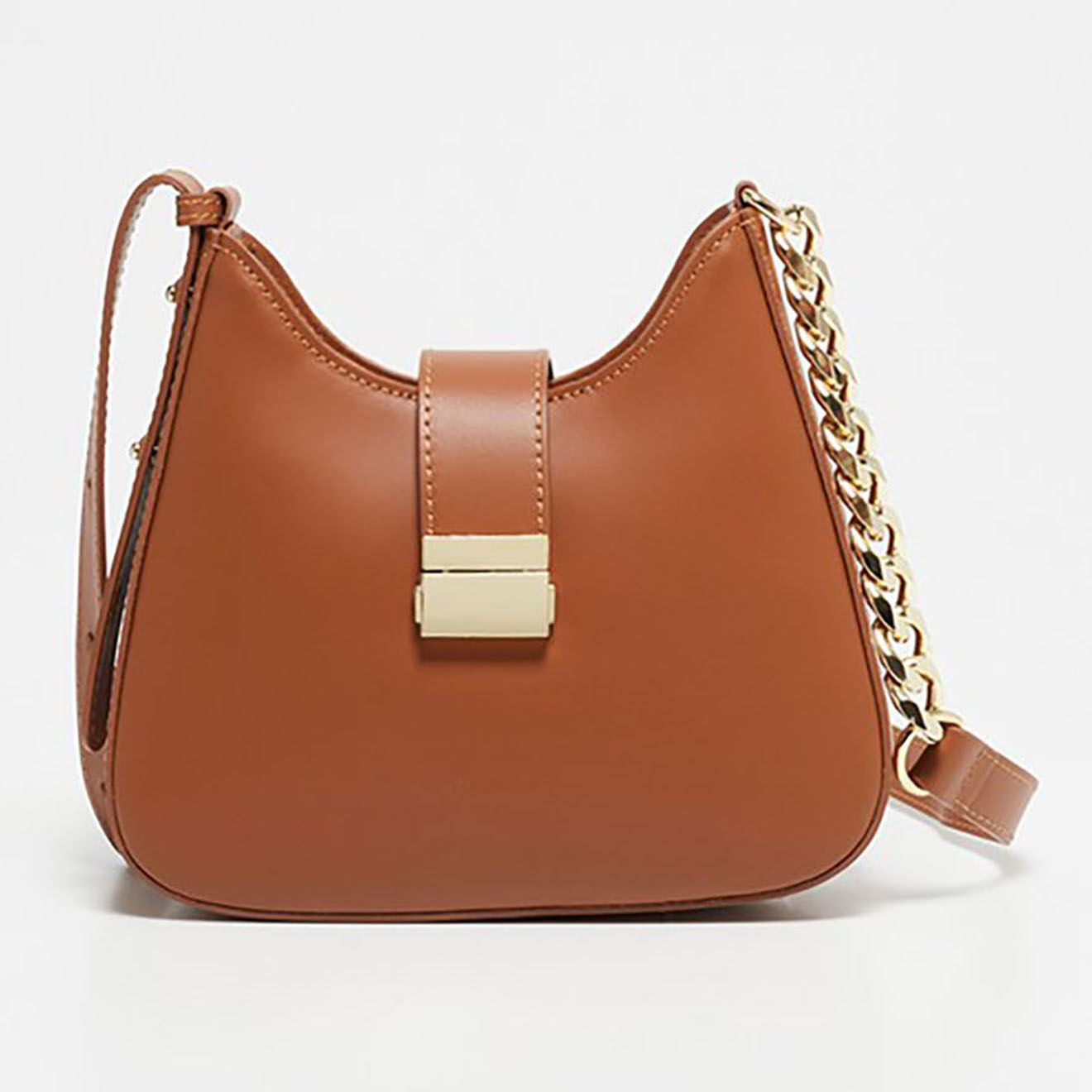Christian Laurier Sac bandoulière en Cuir Hely camel - 24x22x6.5 cm