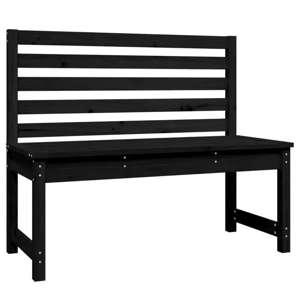 vidaXL - Tuinbank - Zwart - Grenenhout - 109 cm
