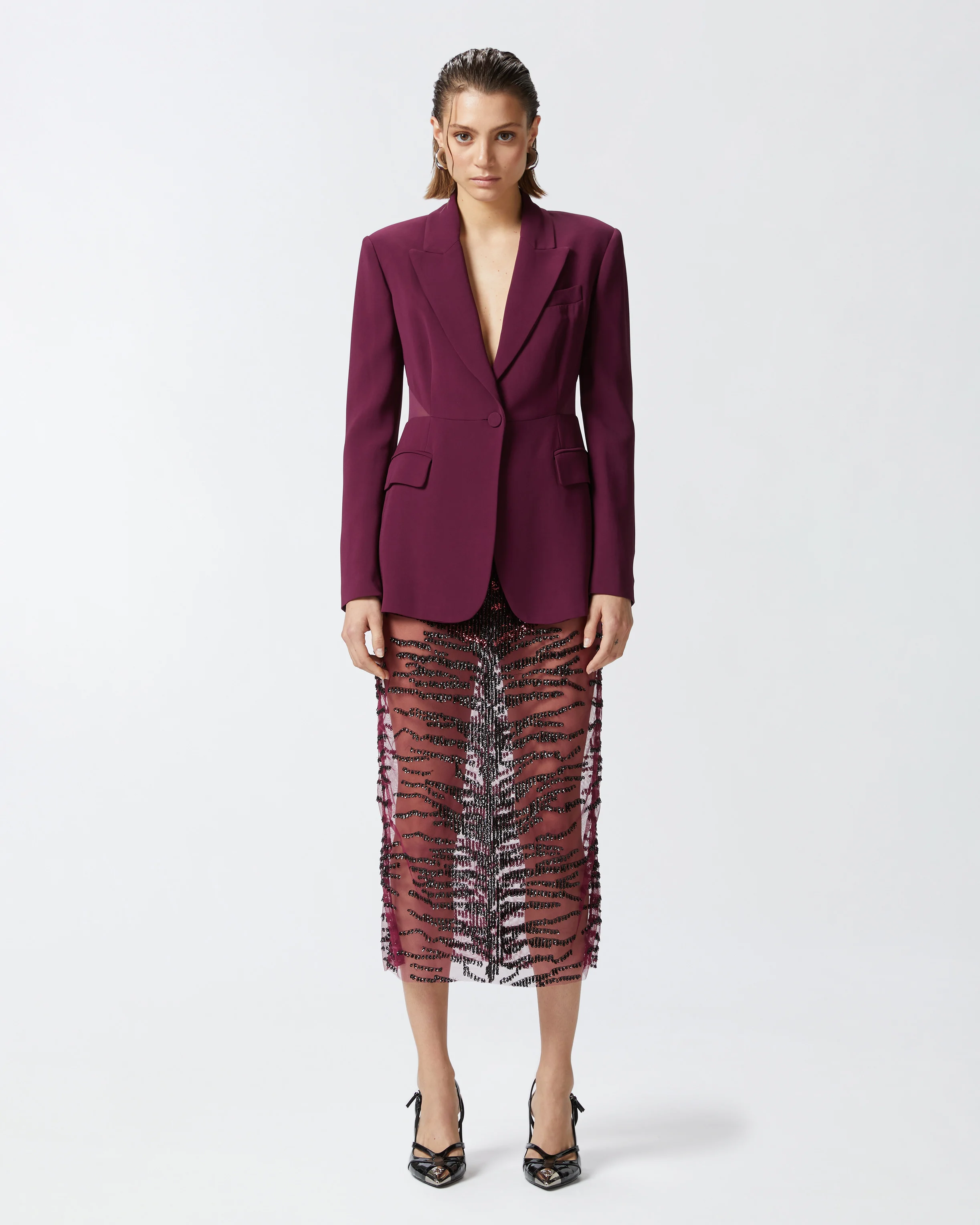 Blazer avec empiècement au dos | Rouge