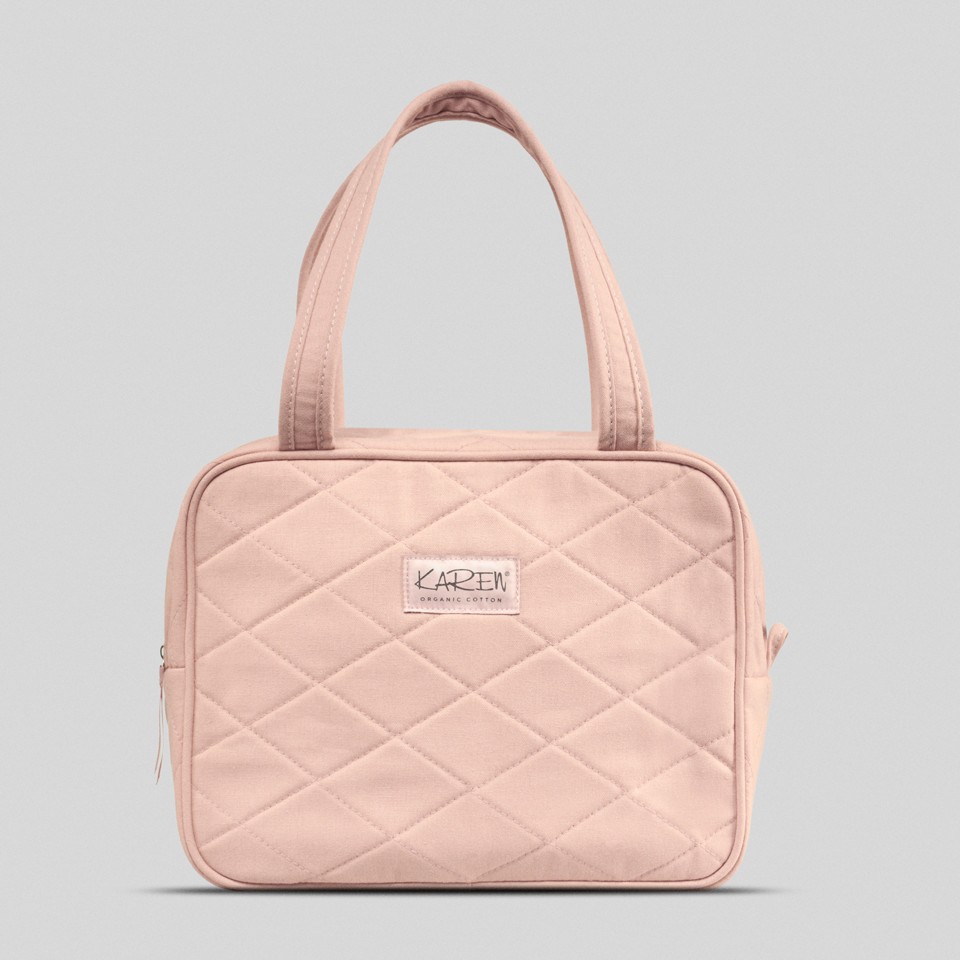 Karen - Toilet bag with handle Nude quilt - Toilettaske