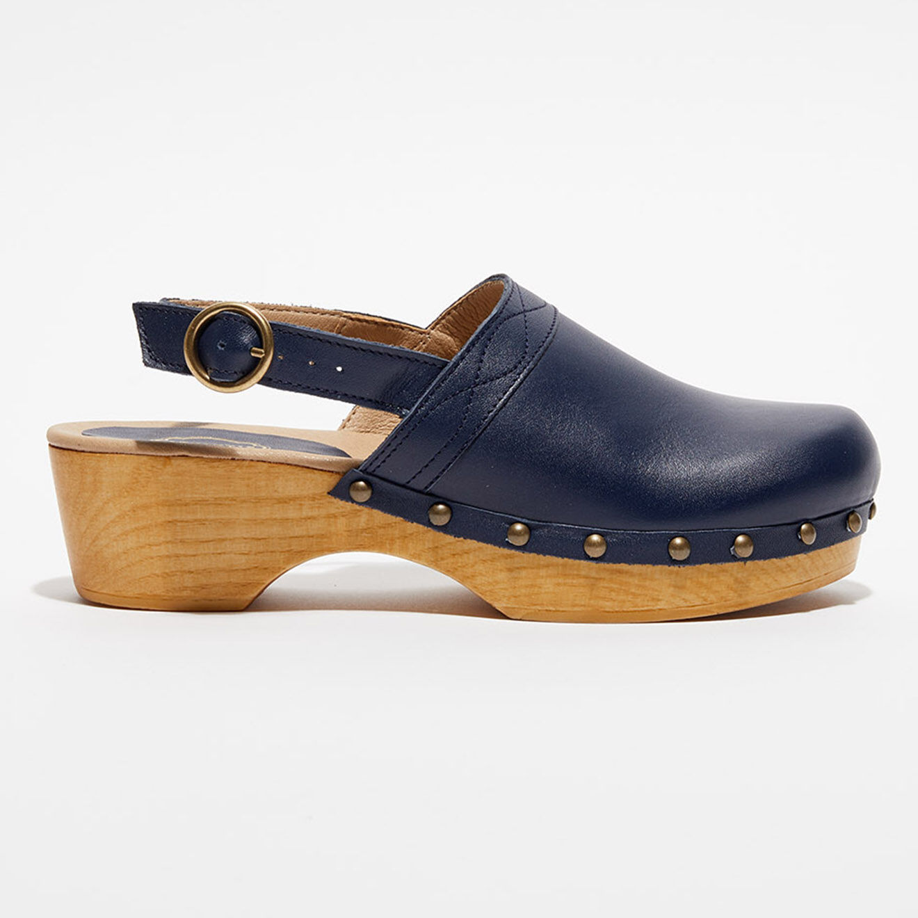 Apologie Studio Sabots en Cuir Nicole marine - Talon 5 cm