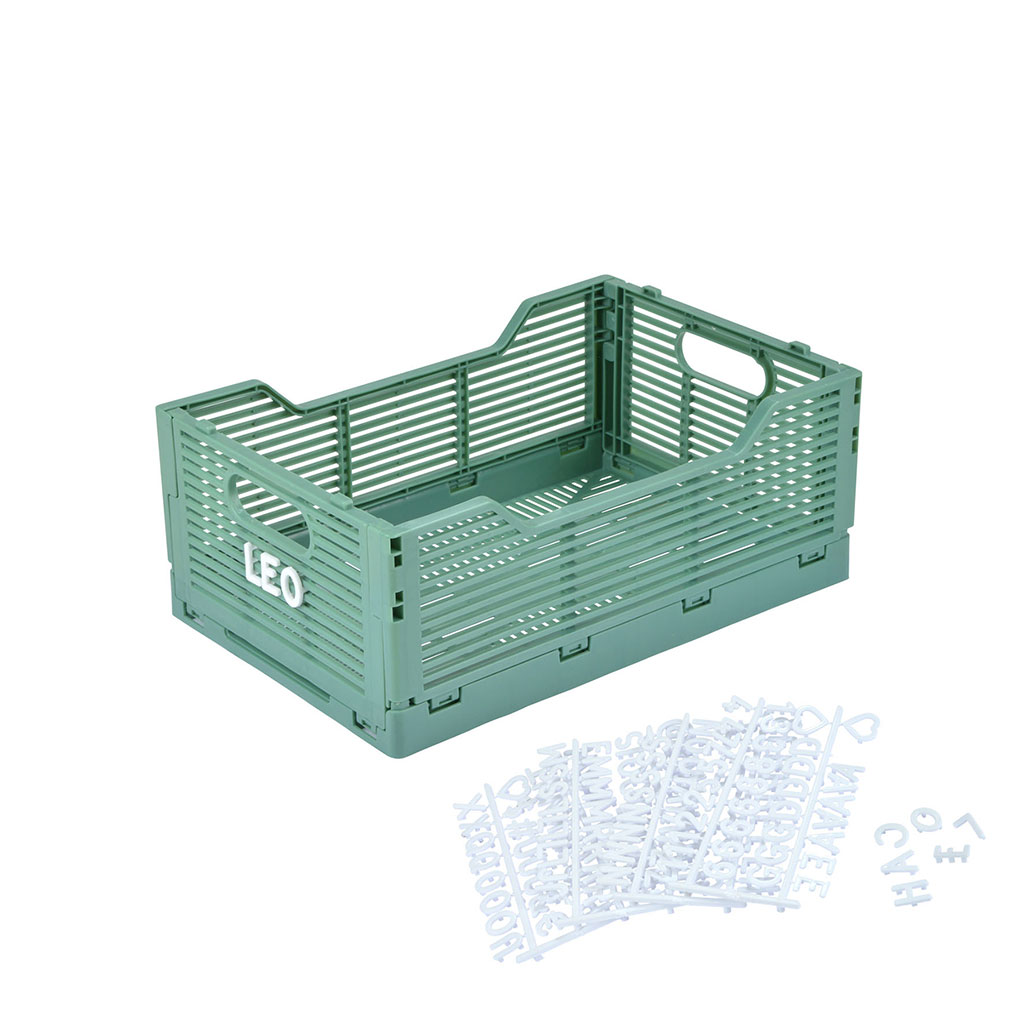 Cagette plastique pliable avec lettres vert 30x20cm