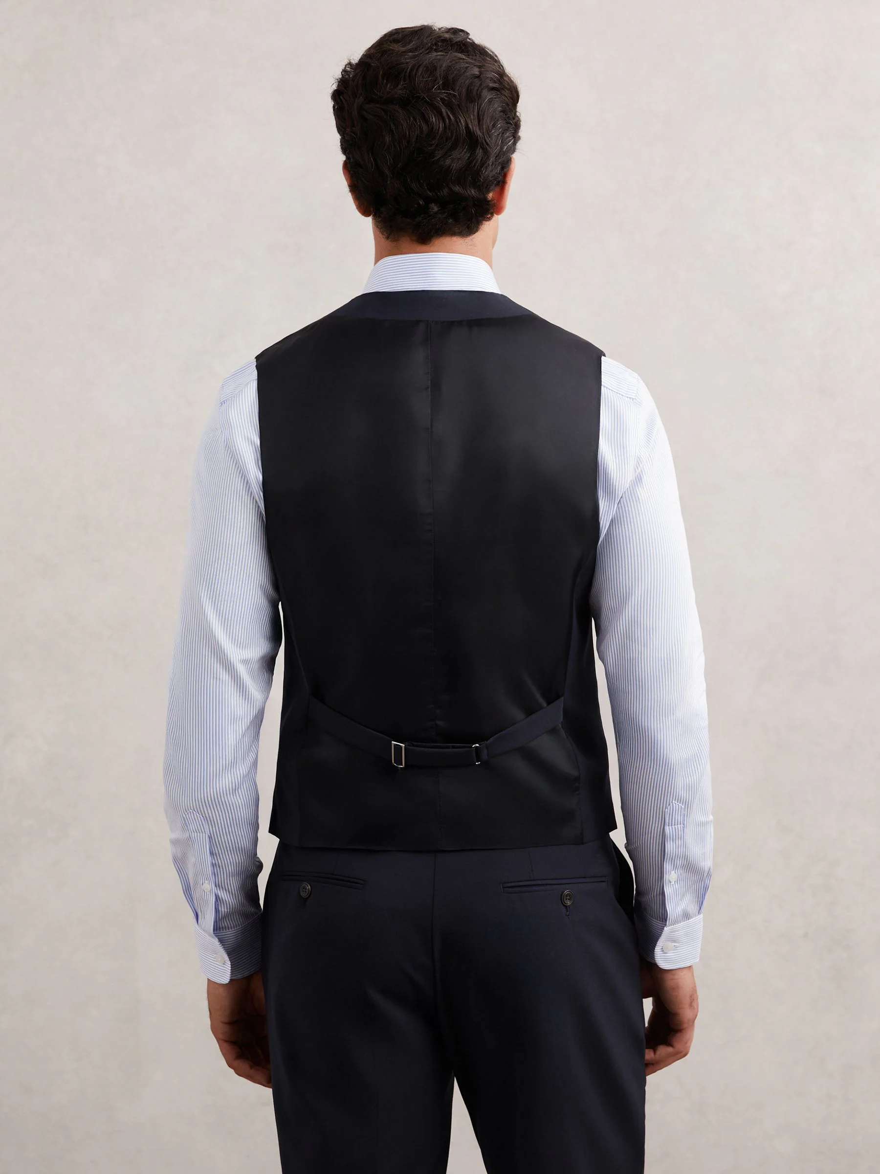 Marineblauw - Reiss Promise Wool-Blend Slim-Fit Waistcoat