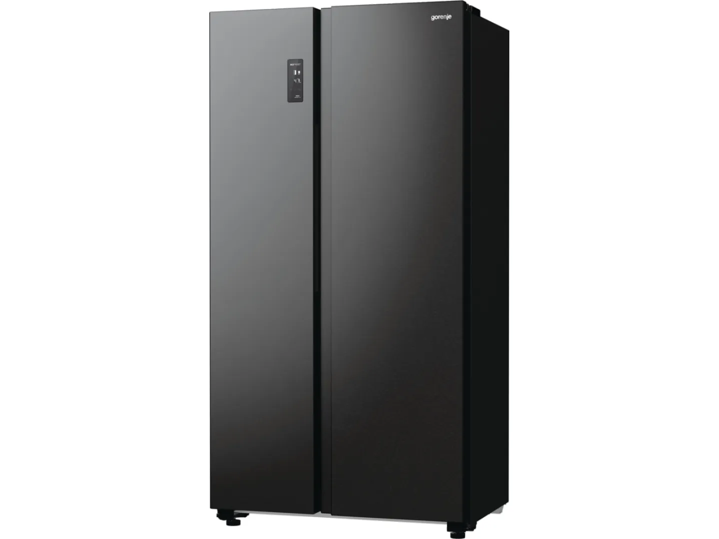 Gorenje NRR9185EABXL, Fritstående, Amerikansk dør, Sort, Berøring, LED, På døren