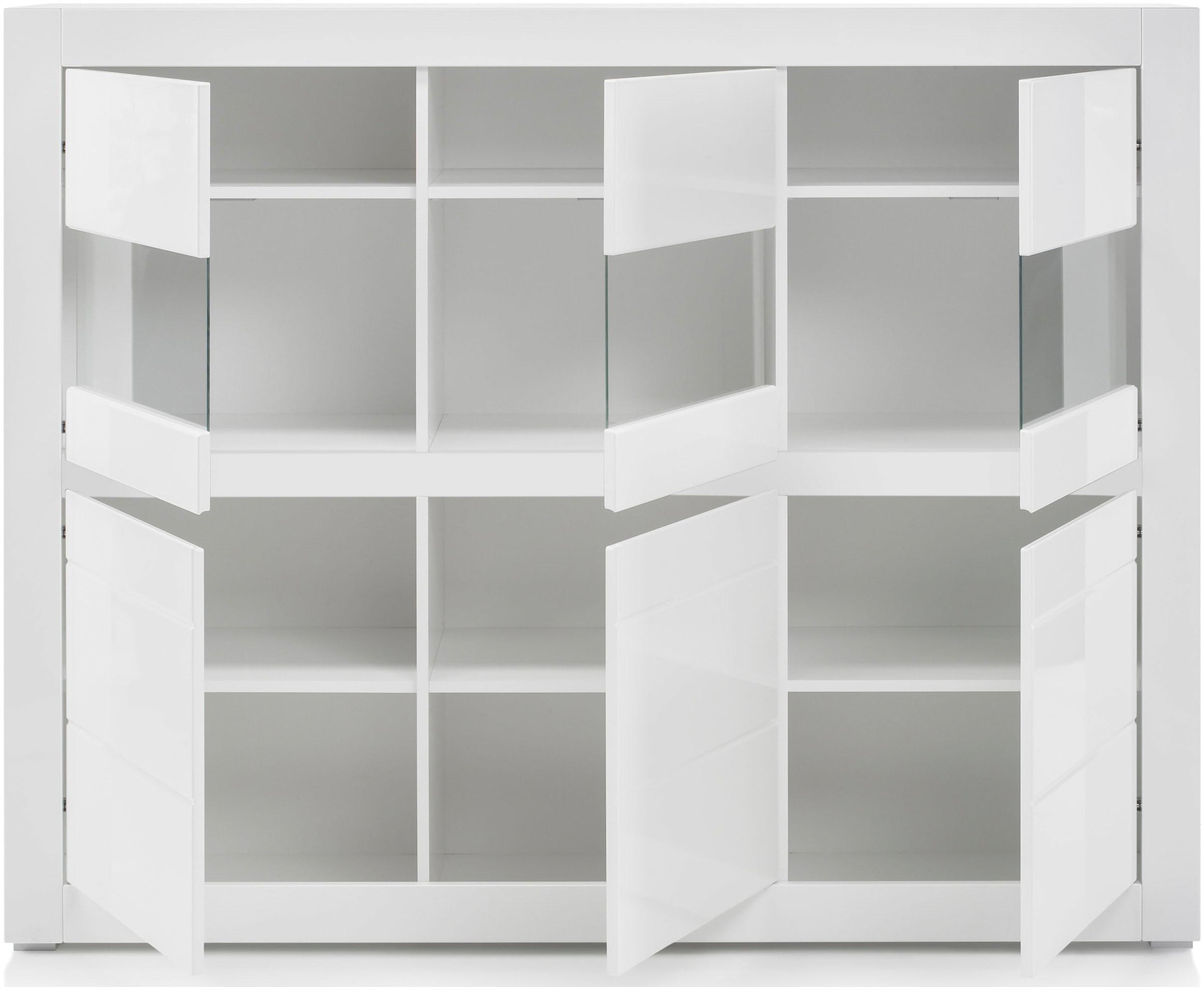 INOSIGN Highboard »Carat« Breite 164 cm, Blende in weiss und betonfarben im Lieferumfang