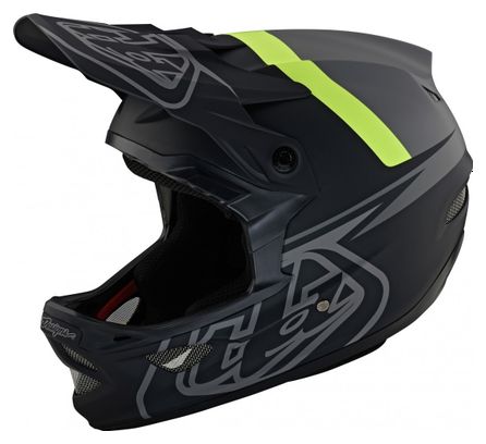Casque Intégral Troy Lee Designs D3 Fiberlite Spiderstripe Slant Gris