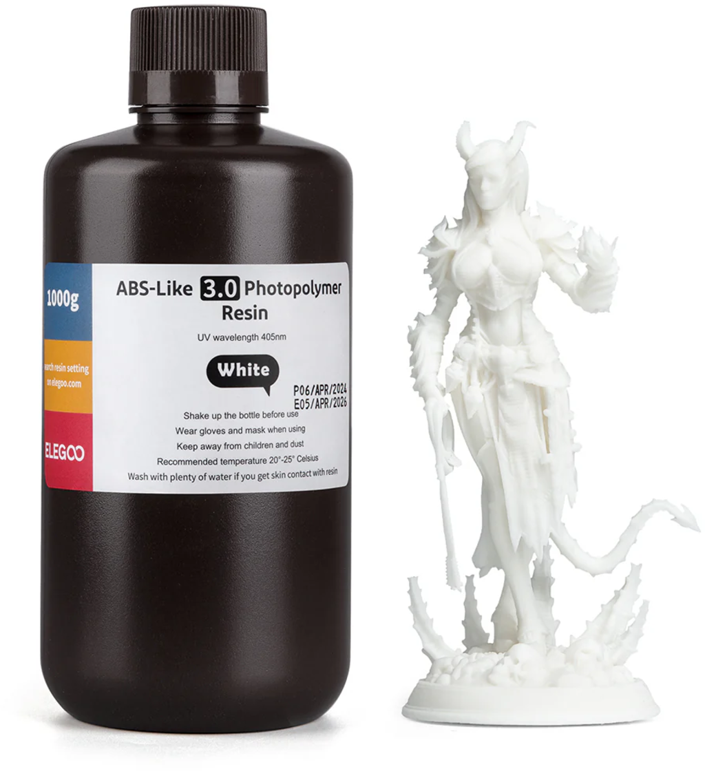 Elegoo  ABS-like Resin V3.0 White, 1.000 g    Stärke, Präzision & Geschwindigkeit in Weiß