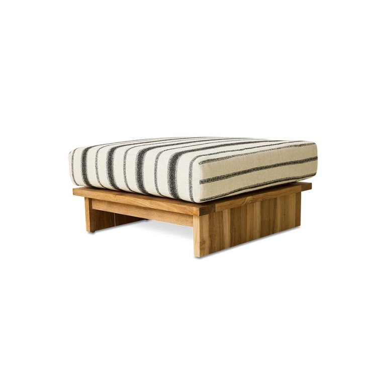 HKliving Outdoor Teak hocker Chalkstripe