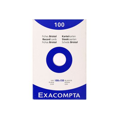 Exacompta - Pack de 100 Fiches bristol - 10 x 15 cm - uni - blanc