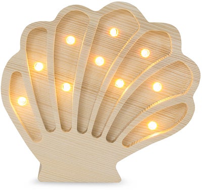 Little Lights Lampe Skjell, Coastal Wood
