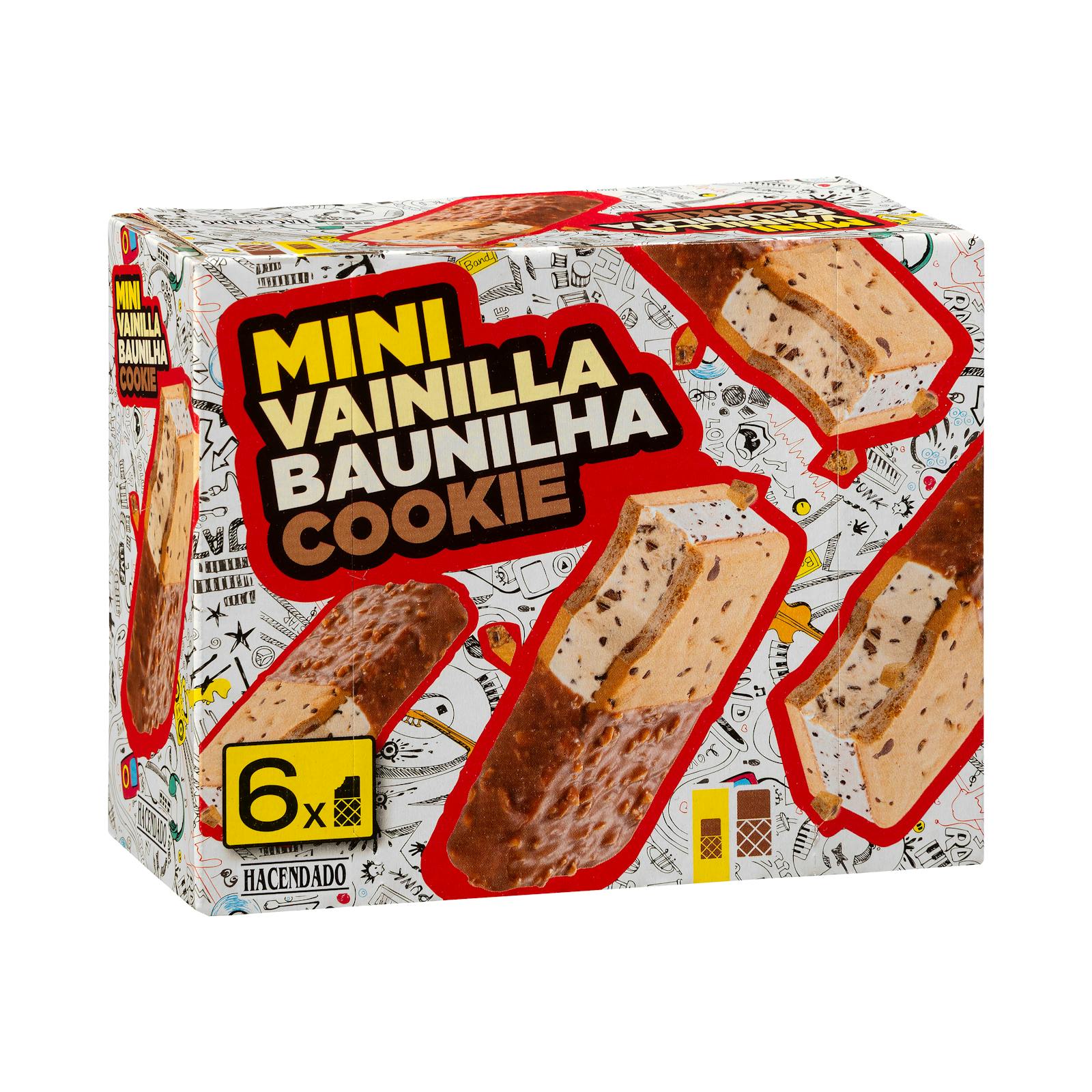 Mini sandwich à la crème glacée vanille et biscuit Hacendado
