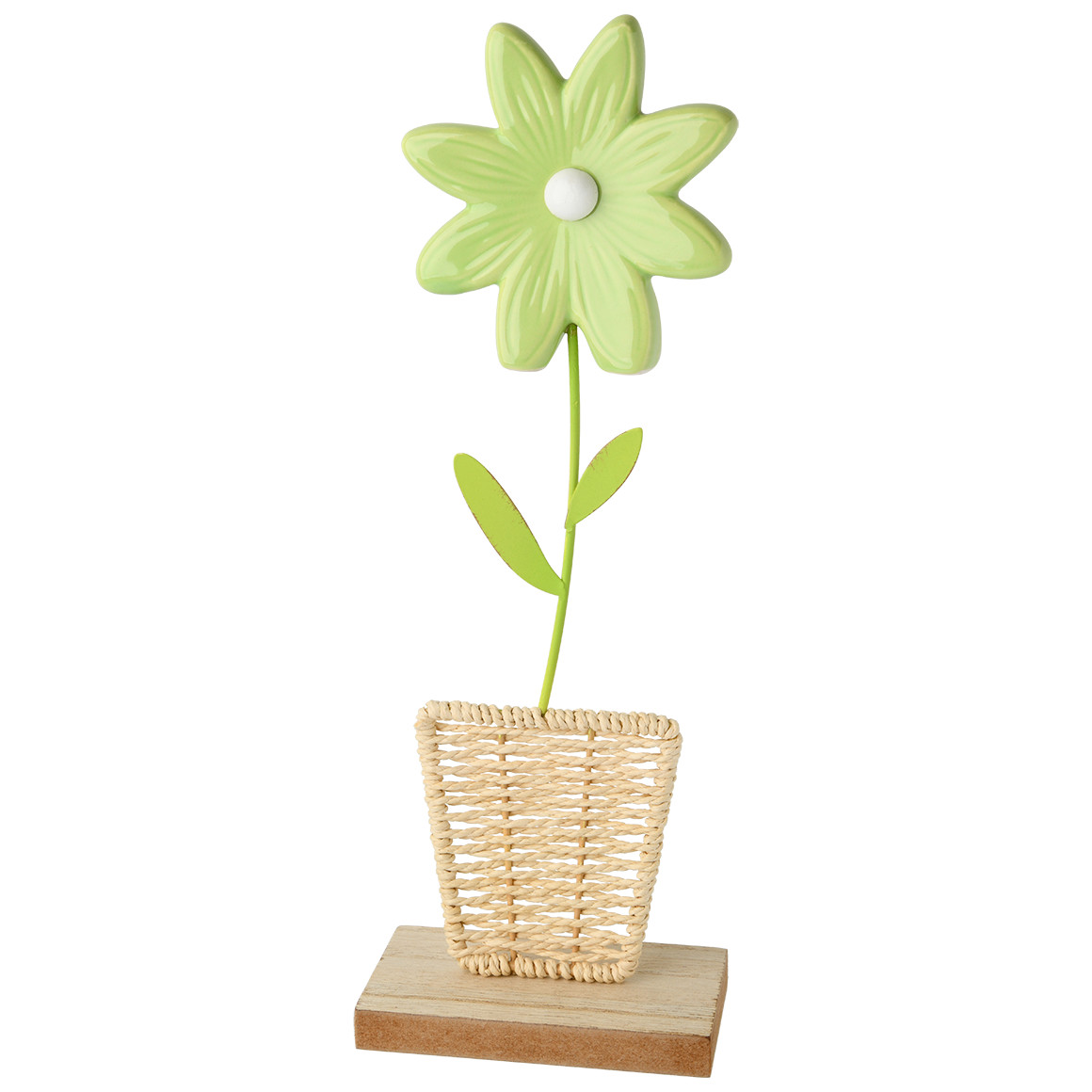 My Home Deko-Aufsteller Blume mit Keramikblüte hellgrün