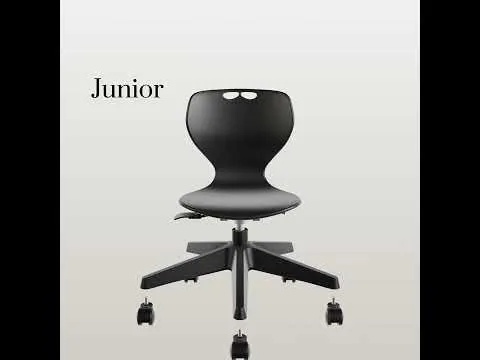 Stol Tarris Junior, turkis sæde med sort hjulkryds