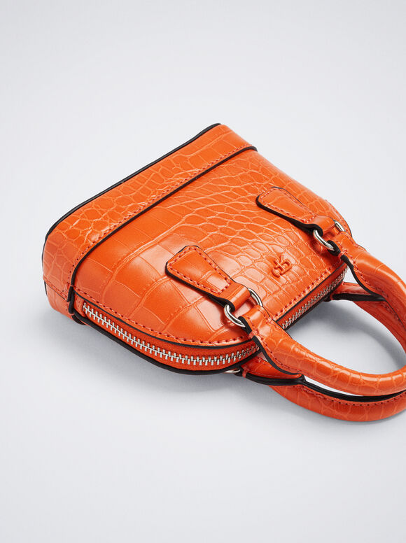 Mini bolsa com estampa animal - Laranja