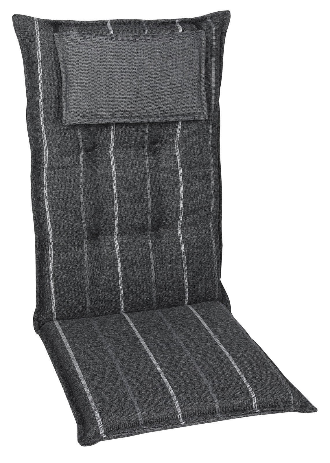 GO-DE Gartenstuhlauflage STRIPES 120/50/7 cm anthrazit